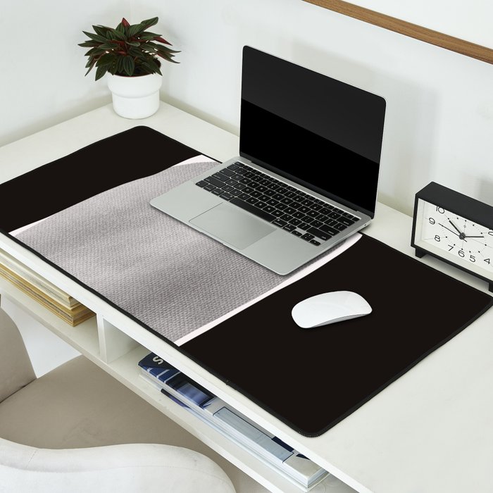 Black modern minimalist abstract 17 Desk Mat Gallery Image 2
