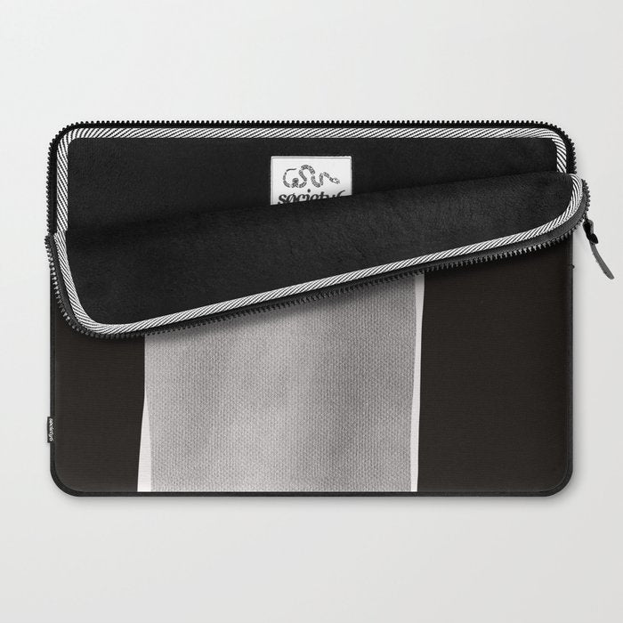 Black modern minimalist abstract 17 Laptop Sleeve Gallery Image 2