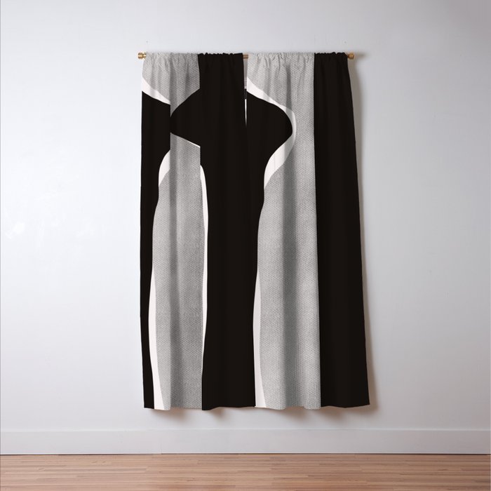 Black modern minimalist abstract 17 Window Curtain Gallery Image 3