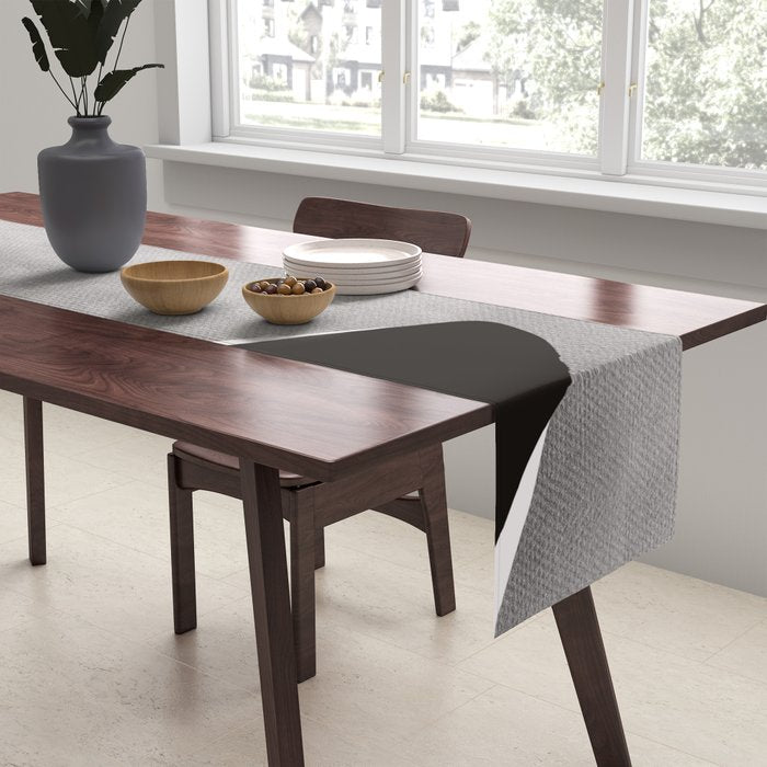 Black modern minimalist abstract 17 Table Runner Gallery Image 2