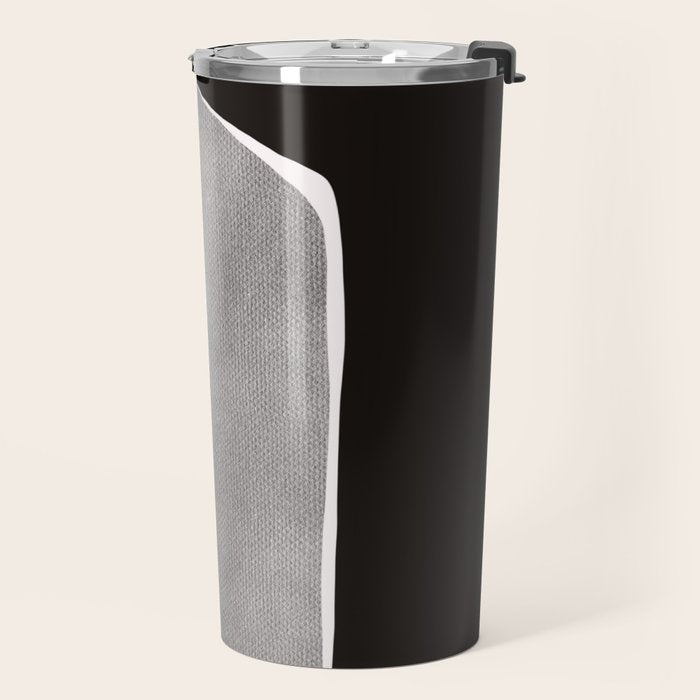 Black modern minimalist abstract 17 Travel Mug Gallery Image 2