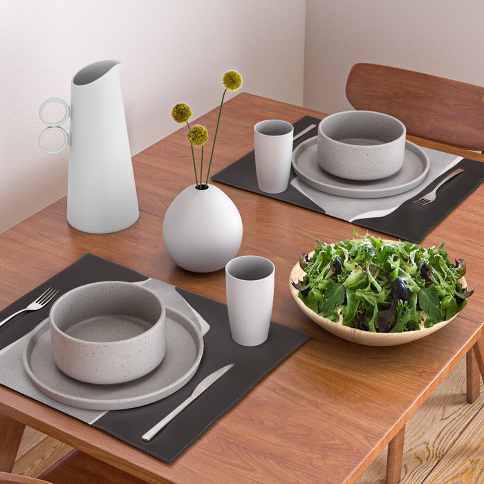 Black modern minimalist abstract 17 Placemat Gallery Image 2