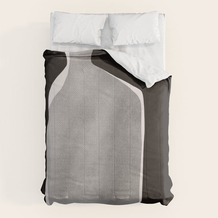 Black modern minimalist abstract 17 Comforter Gallery Image 1