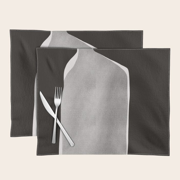 Black modern minimalist abstract 17 Placemat Gallery Image 1