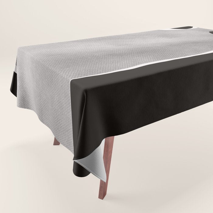 Black modern minimalist abstract 17 Tablecloth Gallery Image 1