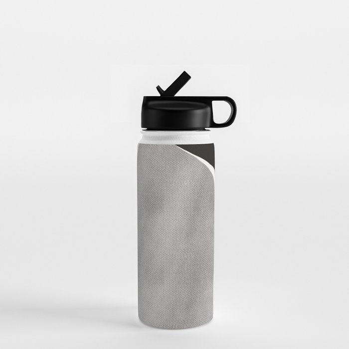 Black modern minimalist abstract 17 Water Bottle Gallery Image 1