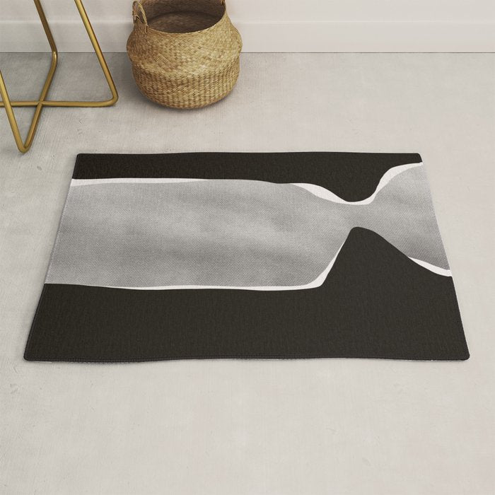 Black modern minimalist abstract 17 Rug Gallery Image 1