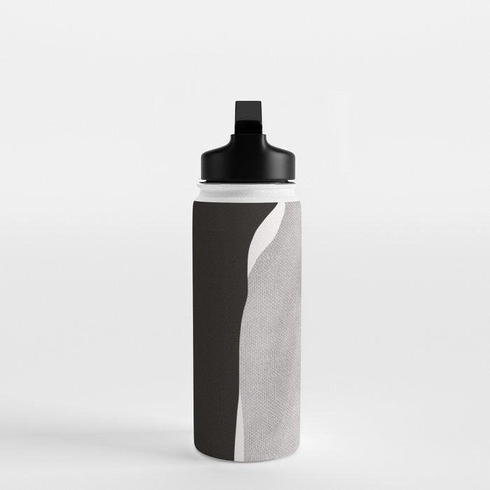 Black modern minimalist abstract 17 Water Bottle Gallery Image 3