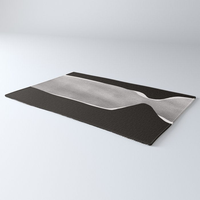 Black modern minimalist abstract 17 Rug Gallery Image 3