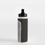 Black modern minimalist abstract 17 Water Bottle Gallery Image 2