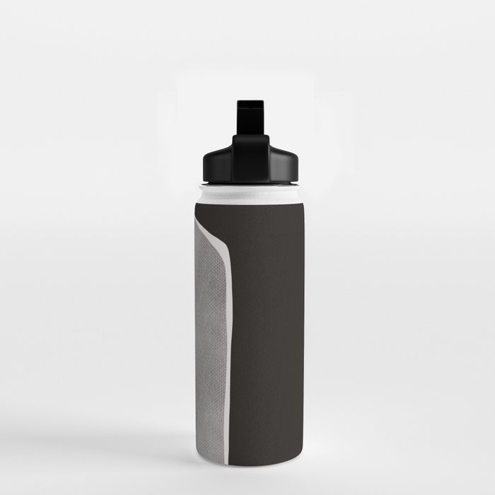 Black modern minimalist abstract 17 Water Bottle Gallery Image 2