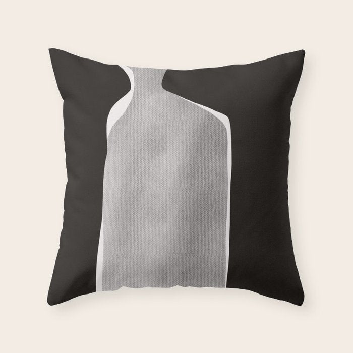 Black modern minimalist abstract 17 Throw Pillow Gallery Image 6