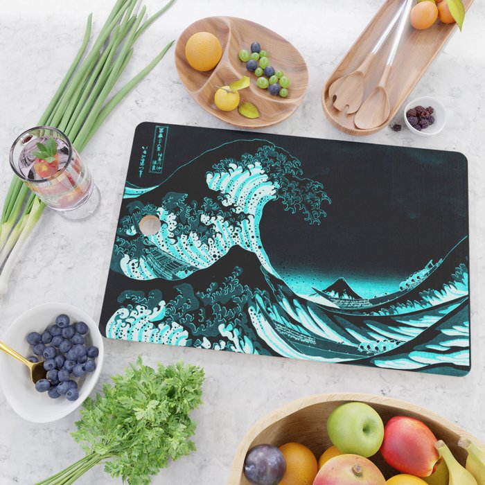 The Great Wave : Dark Teal Cutting Board Gallery Image 2