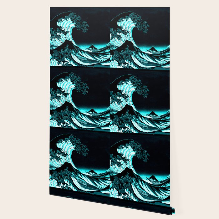 The Great Wave : Dark Teal Wallpaper Gallery Image 2