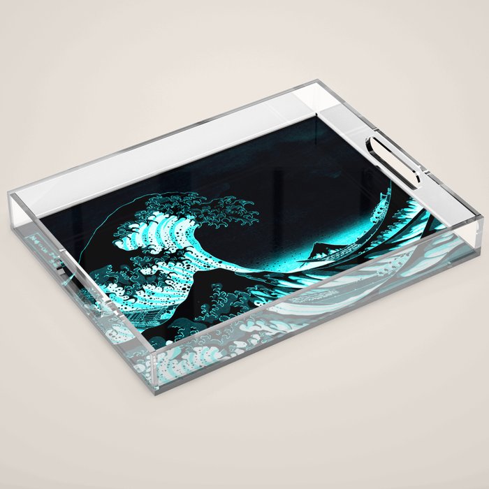 The Great Wave : Dark Teal Acrylic Tray Gallery Image 1