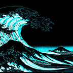 The Great Wave : Dark Teal Coffee Mug Gallery Image 2
