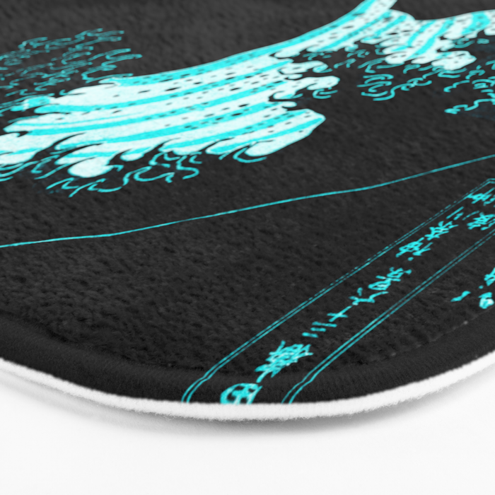 The Great Wave : Dark Teal Bath Mat Gallery Image 3