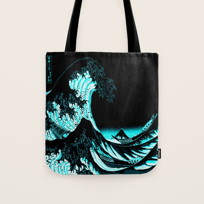 The Great Wave : Dark Teal Tote Bag Gallery Image 1