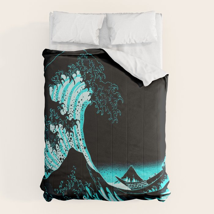 The Great Wave : Dark Teal Comforter Gallery Image 6
