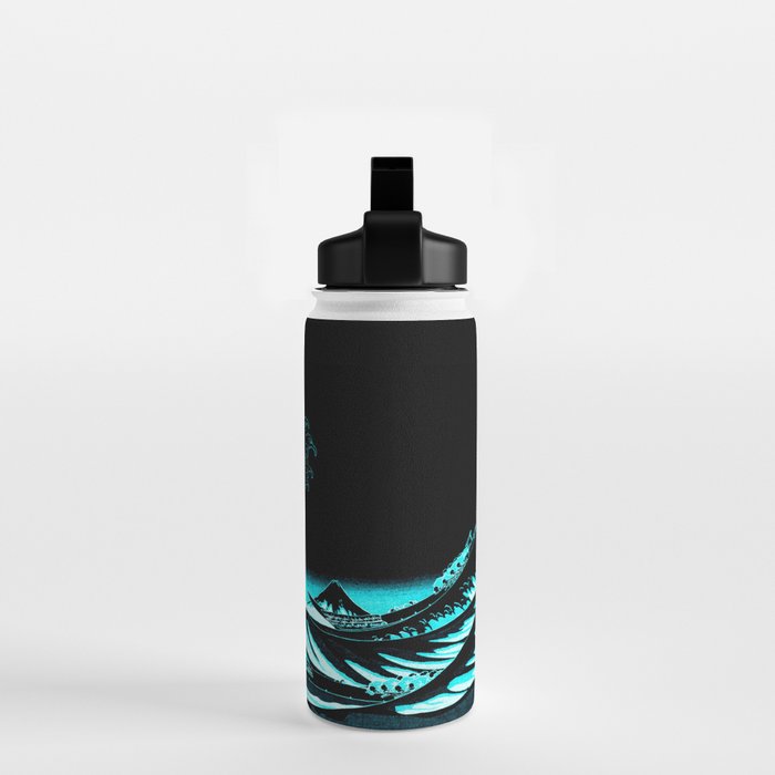 The Great Wave : Dark Teal Water Bottle Gallery Image 2