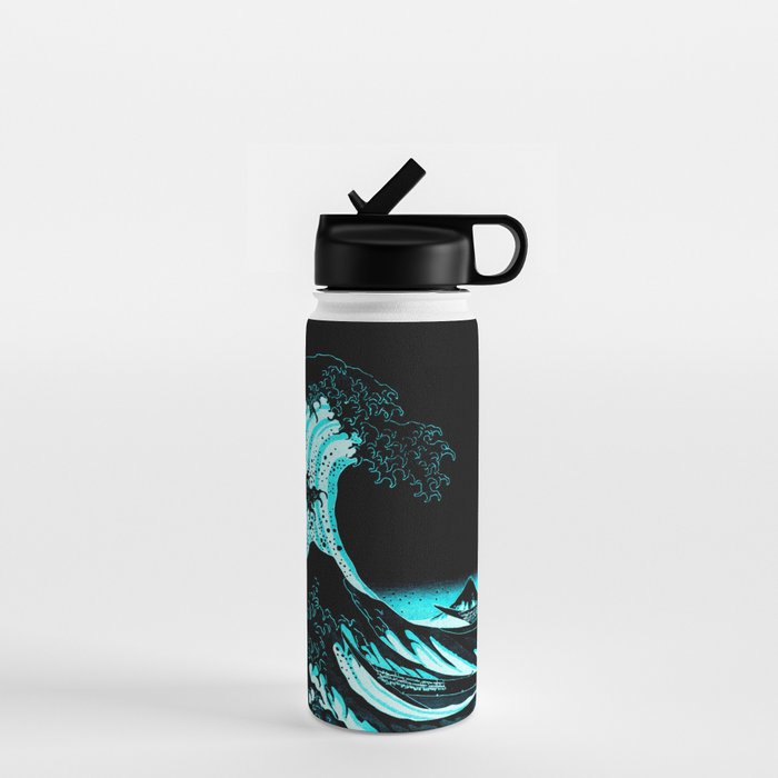 The Great Wave : Dark Teal Water Bottle Gallery Image 1