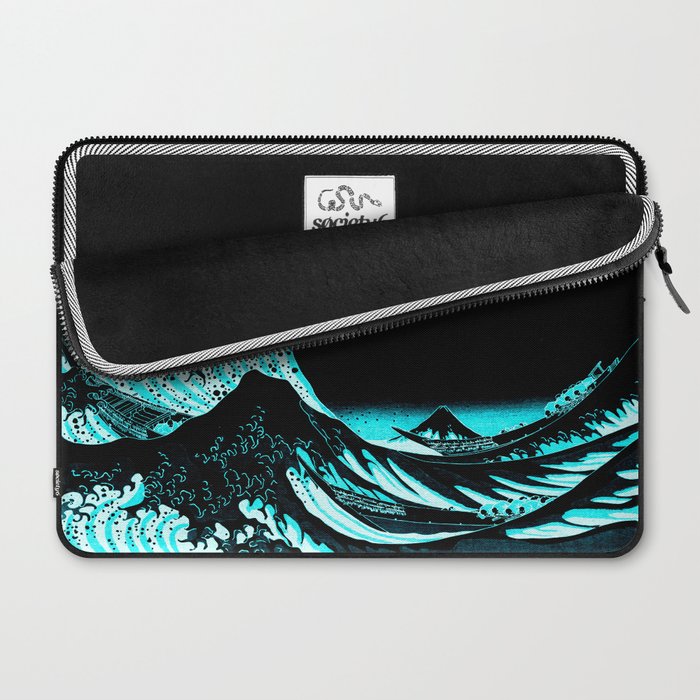 The Great Wave : Dark Teal Laptop Sleeve Gallery Image 2