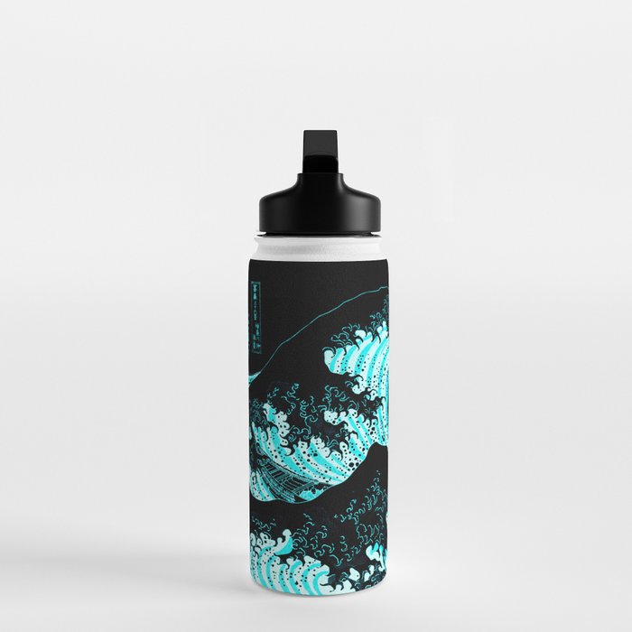The Great Wave : Dark Teal Water Bottle Gallery Image 3