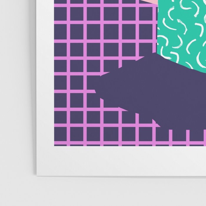 Mung - throwback retro 80s style neon art print pink hipster decor trendy grid urban brooklyn house  Poster Gallery Image 3