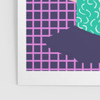 Mung - throwback retro 80s style neon art print pink hipster decor trendy grid urban brooklyn house  Poster Gallery Image 3