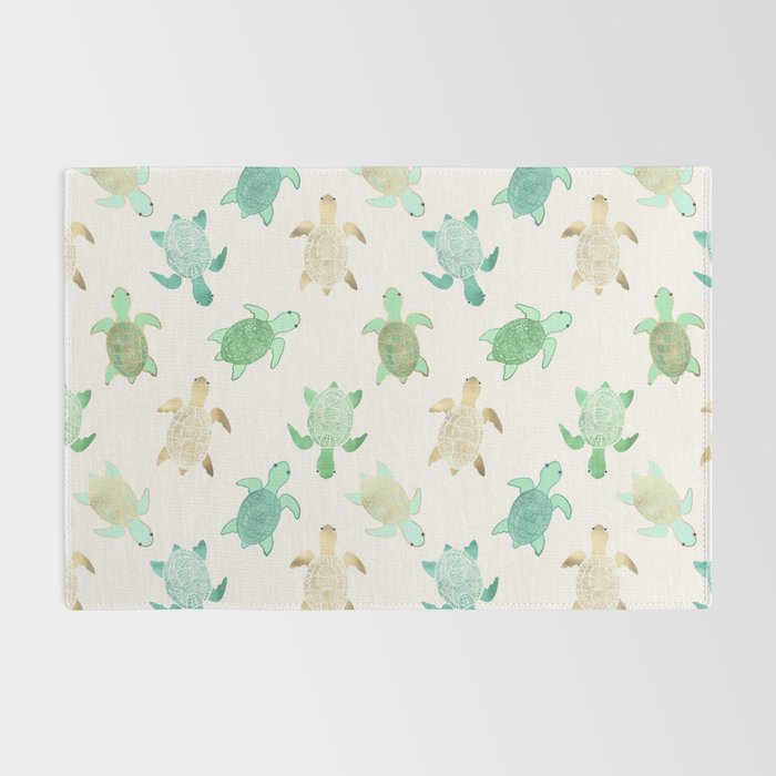 Gilded Jade & Mint Turtles Rug Gallery Image 2