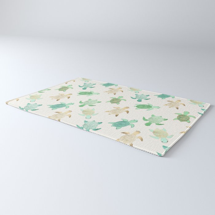 Gilded Jade & Mint Turtles Rug Gallery Image 3