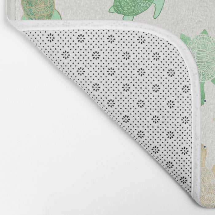 Gilded Jade & Mint Turtles Bath Mat Gallery Image 2