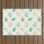 Gilded Jade & Mint Turtles Outdoor Rug Gallery Image 1