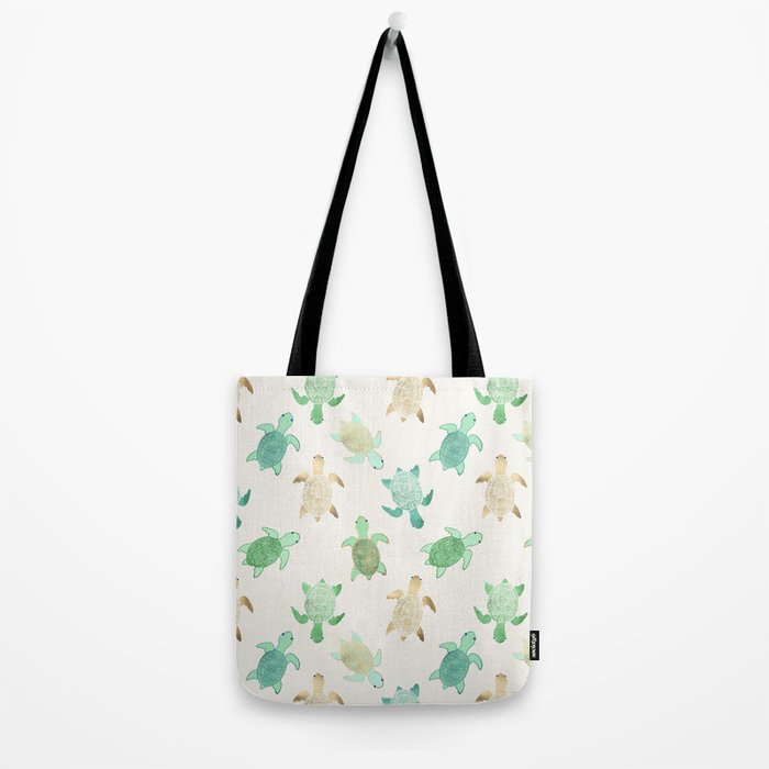 Gilded Jade & Mint Turtles Tote Bag Gallery Image 2