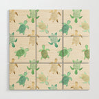 Gilded Jade & Mint Turtles Wood Wall Art Gallery Image 1