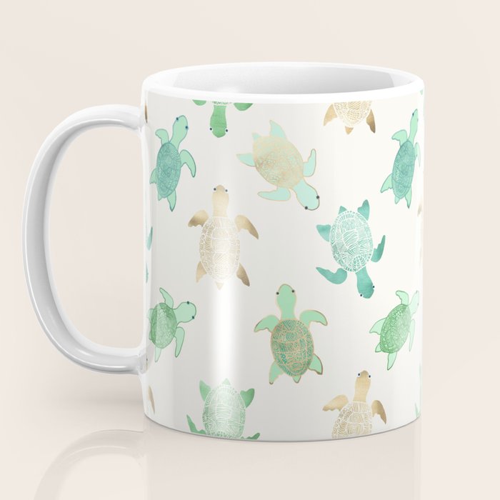 Gilded Jade & Mint Turtles Coffee Mug Gallery Image 3