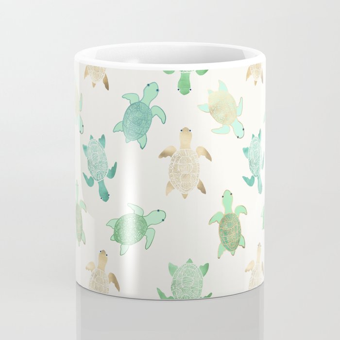 Gilded Jade & Mint Turtles Coffee Mug Gallery Image 4