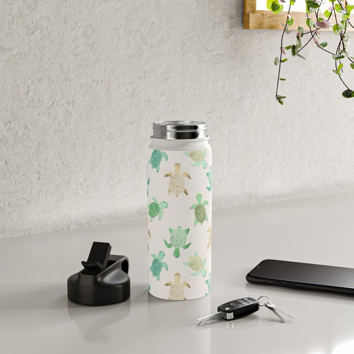 Gilded Jade & Mint Turtles Water Bottle Gallery Image 5