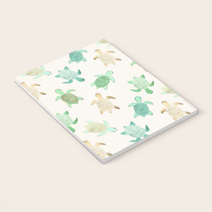 Gilded Jade & Mint Turtles Notebook Gallery Image 3