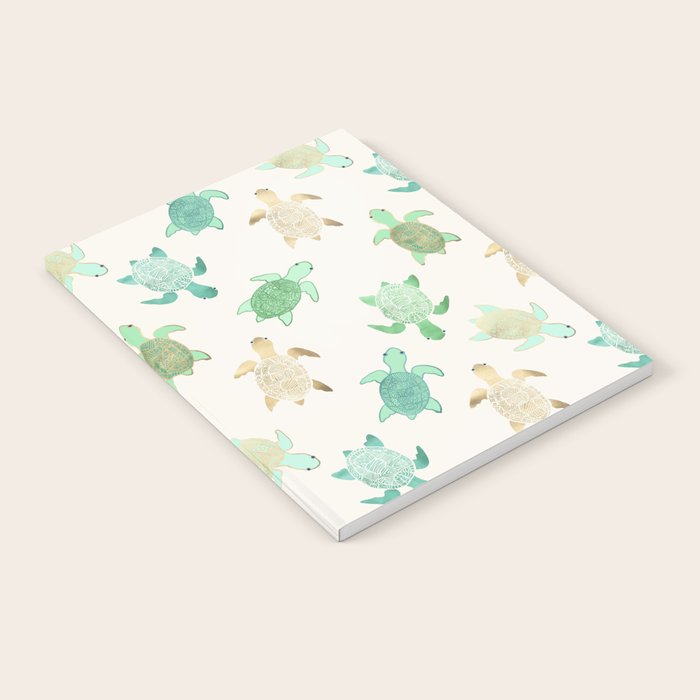 Gilded Jade & Mint Turtles Notebook Gallery Image 2