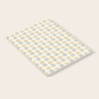 block print floral - mustard blue cream Notebook Gallery Image 2