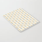 block print floral - mustard blue cream Notebook Gallery Image 3