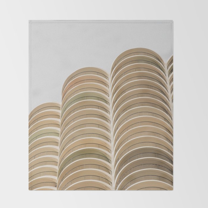 Marina Towers Beige Throw Blanket Gallery Image 2