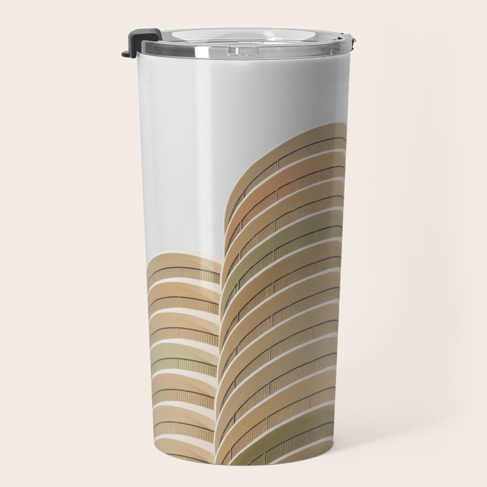 Marina Towers Beige Travel Mug Gallery Image 3