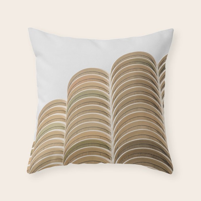Marina Towers Beige Throw Pillow Gallery Image 6