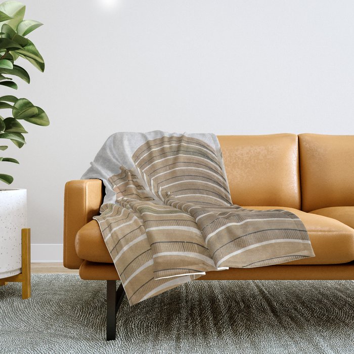 Marina Towers Beige Throw Blanket Gallery Image 1