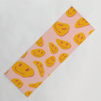 70s retro yellow smile face illustration  Yoga Mat Gallery Image 1