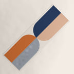 Abstraction Shapes 135 in Navy Blue Orange (Moon Phase Abstract)  Yoga Mat Gallery Image 1