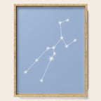 Taurus Zodiac Star Constellation Line Art Sky Blue Serving Tray Gallery Image 1