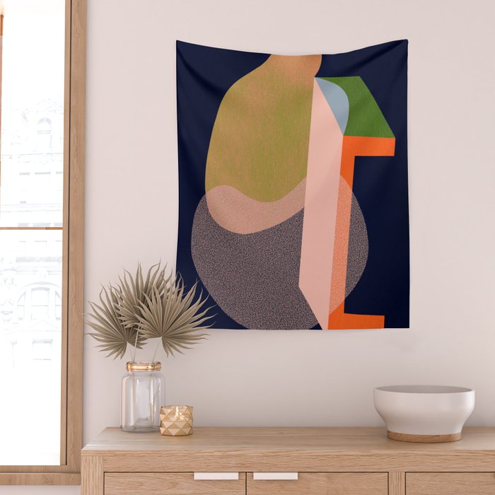 Colorful Abstract shapes -02 Wall Tapestry Gallery Image 2